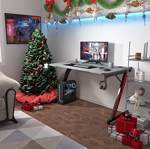 image for Homall Gaming Computer Desk with Carbon Fiber Surface, Gaming Table Z 