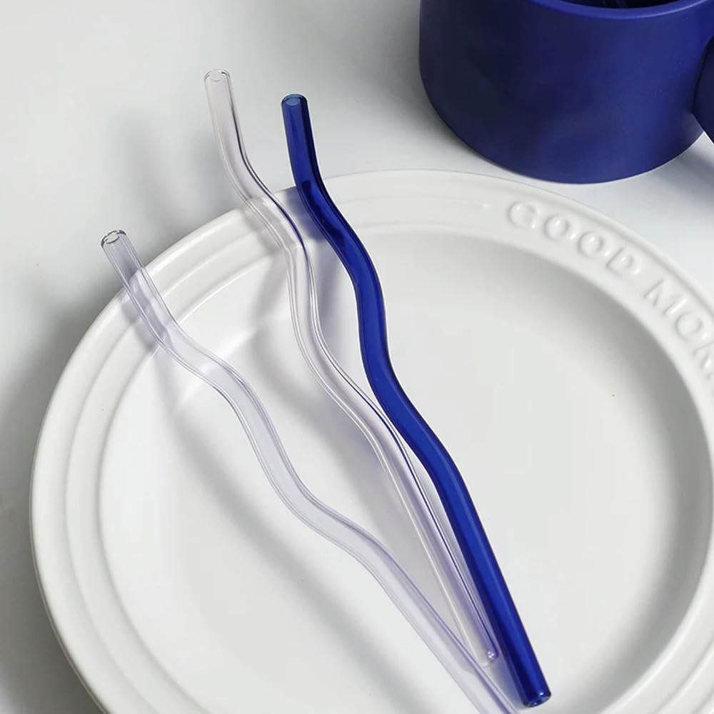 Floriddle Artistry Twist Glass Straws, Reusable Long Straw for Milk Tea