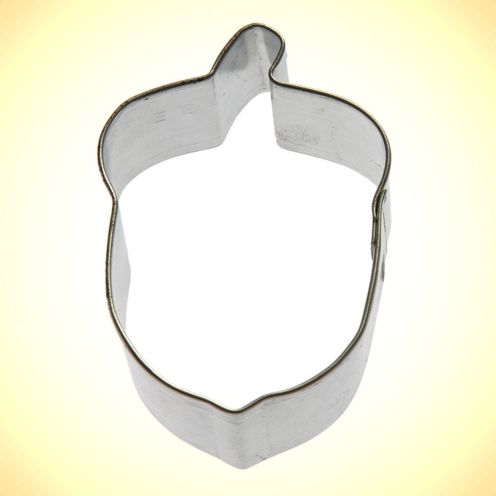 Sugarcraft Acorn Metal Chrome Colored 2.5 X 1.5 X 1 Inch Cookie Cutter