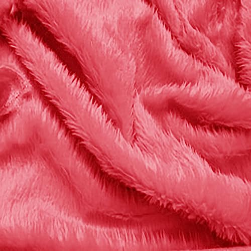 Image of Shaggy Faux Fur Fabric, Super Soft, 6 X 5 Feet (Pink)
