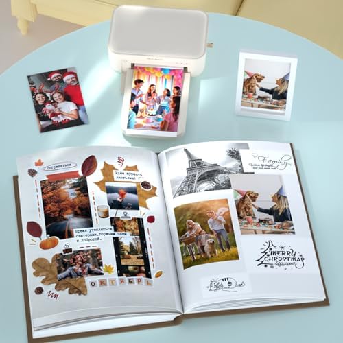 Bild 5 - HPRT Photo Printer – Tragbarer Fotodrucker (10 x 15 cm) mit 20 Blatt Papier & 1 Farbbändern Dye-Sublimationsdrucker drahtlos für iPhone & Android – Ideal für Reisen, Zuhause & als Geschenk, beige