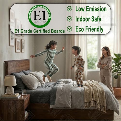 Image of ABOUT SPACE Bed - (84 x 38 inches) Single Bed Without Storage | Engineered Wooden Bed Frame with Headboard & MDF Support Board for Mattress | 1-Year Warranty Cot for Bedroom - Smoked Pine
