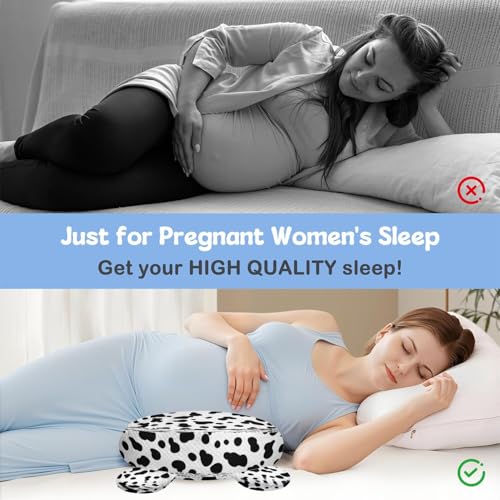 Image of Pregnancy Pillow for Sleeping,Maternity Pillow with Cooling,Maternity Support for Back and Hip Relief,Soft and Comfortable Wedge Pregnancy Pillows Side Sleeping Support for Belly with Removable Cover