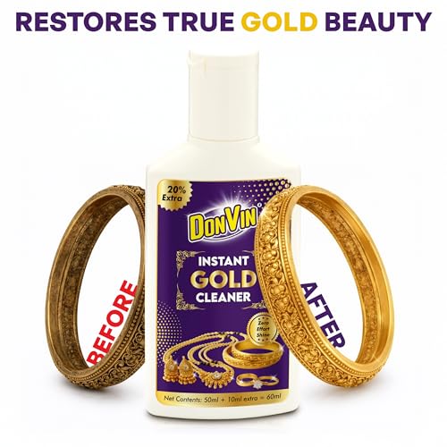 Image of Gold, Silver & Copper Cleaner Combo | Jewellery & Metal Cleaning Kit | Tarnish Remover, Shine Restorer | Scratch-Free & Non-Toxic 60ML Each