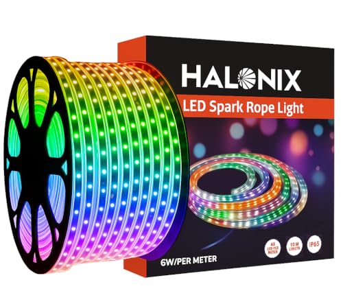 Halonix 10 Meter Multicolor 11W Rope Light with 8 Light Modes | IP65 Certified, BIS Approved | Fairy Light, String Light,Decorative Light | Direct Plug-in | Pack of 1 (10 Meter, Multi Color)