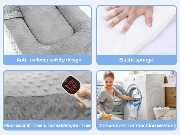 Miniatura 6 de Regalos esenciales para bebés, tumbona portátil para bebé, asiento de piso para el hogar y viajes