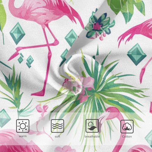 Wusikd Pink Flaminigo Girls' Underwear Cotton Palm Leaves Girls Briefs Soft Toddler Underwear 2T3