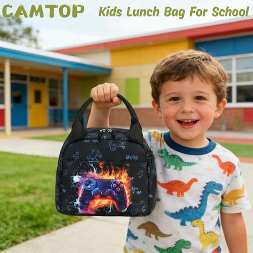 Image of CAMTOP Boys Lunch Box Kids Insulated Lunch Bag Kids Cute Lunchbox for Boys Loncheras Para Ninos