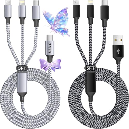 Image of 100W Fast Charging Cable, 2 Pack 3 in 1 USB C Multi Charger Cord
