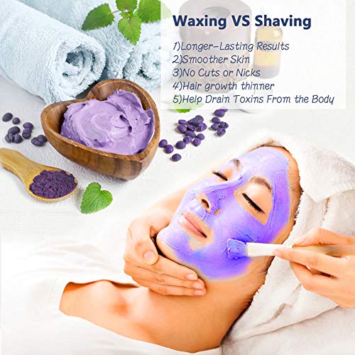 Waxing Kit - Portable Wax Heater For Hair Removal With 8 Pack Hard Wax Beans(2 Oz/Pack) For Women And Men, Wax Warmer Kit - Suitable For Different Types Of Hair, Eyebrow, Facial, Armpit, Bikini, Brazilian - For Home Use By Salondepot (Blue) #TOP4