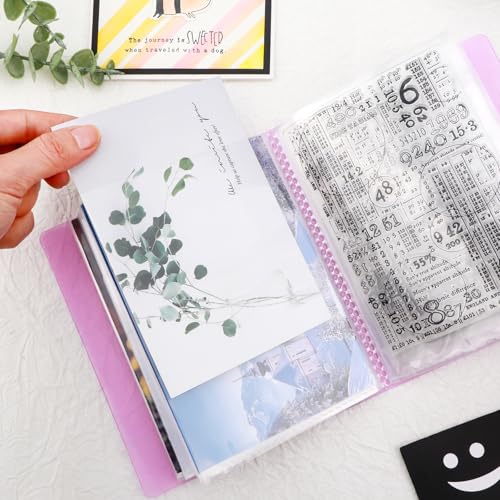 2-Pack 4X6 Inch Small Photo Album with Clear Cover, Each Picture Book Holds 40 Photos Postcard Album,A6 Storage Portfolio Folder Card Sticker Collecting Album Organization Book Accessories (Purple) by CYFUN DESIGN - Image 4