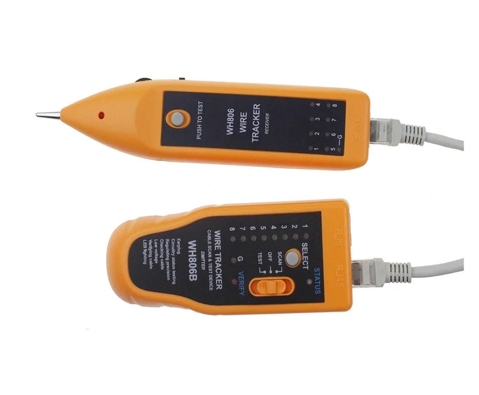 Tester for cavi di rete, localizzatore telefonici for Cat5 Cat5E Cat6 RJ45 RJ11, test ricerca linee elettriche Prove di trasmissione