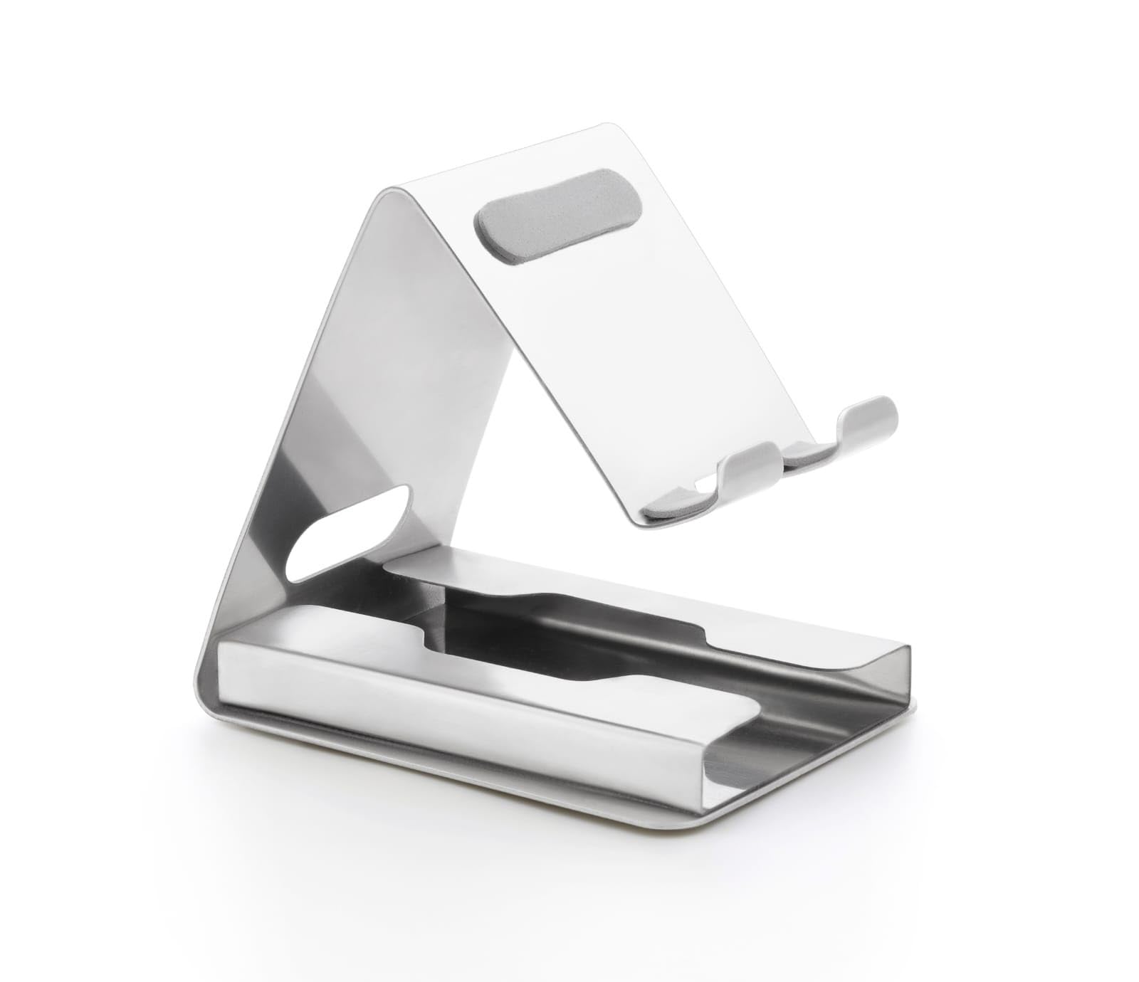 Krifton Stainless Steel Mobile Phone Stand with Card Holder for All Smartphone | Mobile Holder with Card Holder for Desk, Office, Home & Travel-picture-10