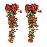 Photo Gallery hplive 2 fiori artificiali, 78 cm, viola, viticci, fiori di seta, per matrimoni, casa, giardino, interni ed esterni (rosso) Photo Gallery hplive 2 fiori artificiali, 78 cm, viola, viticci, fiori di seta, per matrimoni, casa, giardino, interni ed esterni (rosso)