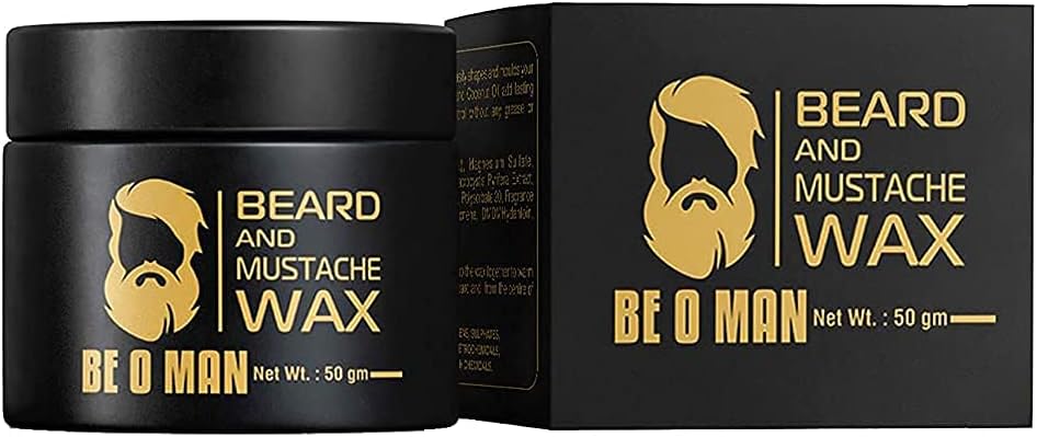 Be O Man Beoman Beard & Mustache Wax For Grooming Menâ€™S Beard And Mustache With Goodness Of Beeswax, Coconut Oil And Hydrolized Keratin For Styling And Defining All Types Of Facial Hair, 50gms