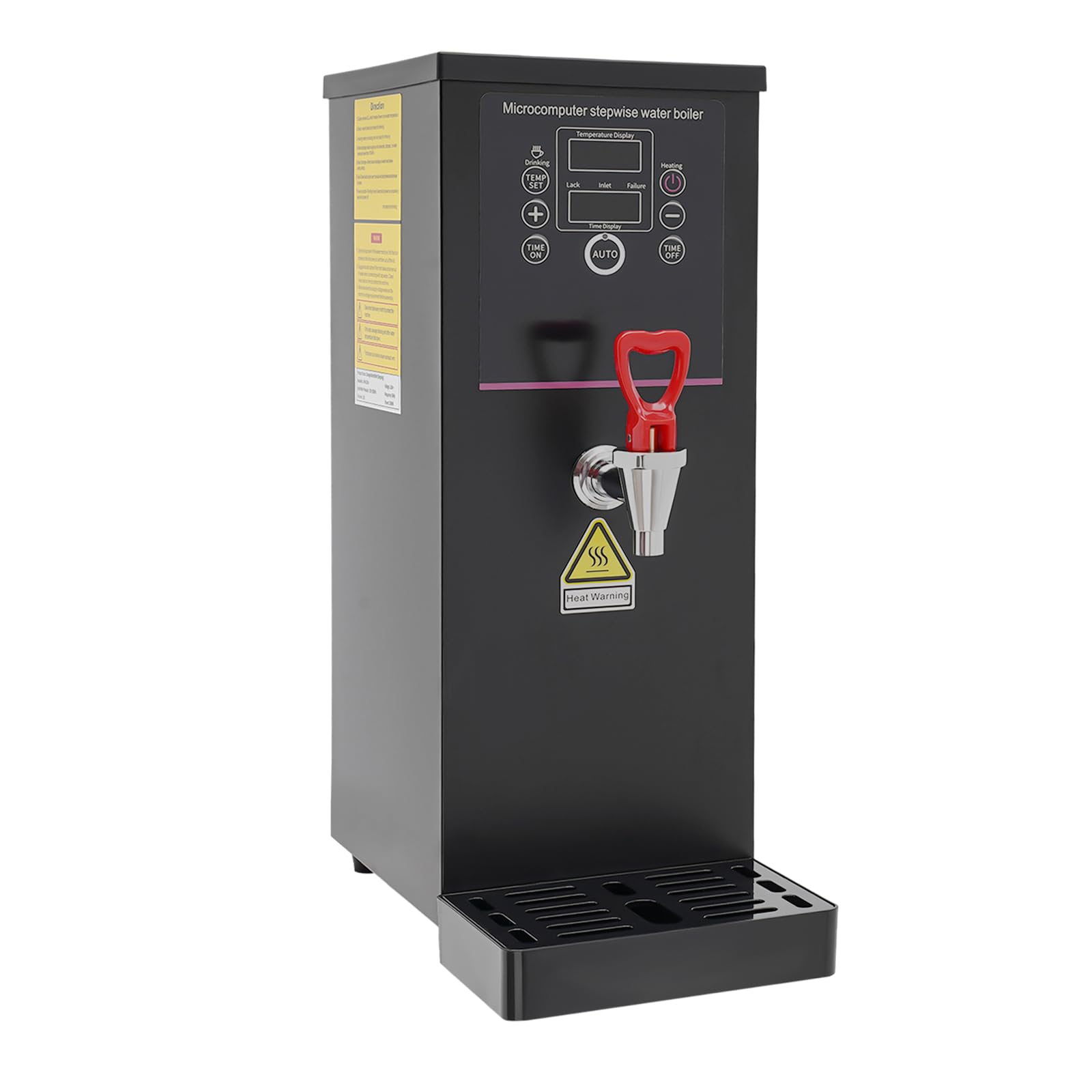 HAPPCUCOE Electric Water Boiler,10L Commercial Hot Water Dispenser,304 Stainless Steel Water Boiler for Kitchens, Cafes, Restaurants,Offices,Hotel,2500W (Black)