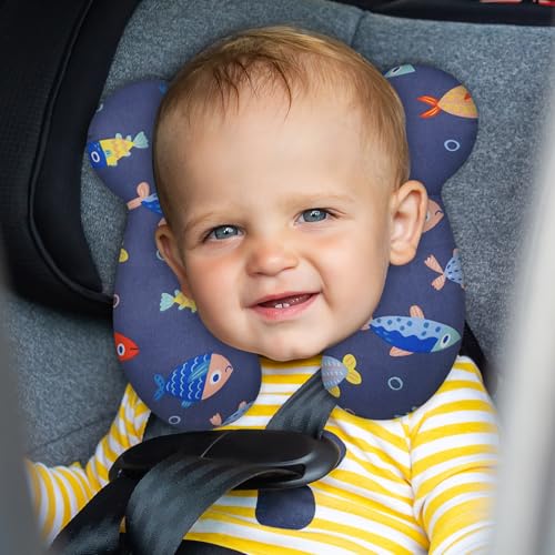 Image of Baby Travel Pillow, Infant Kid's Cushion Soft and Skin Friendly for Car Seat, Pushchair and Stroller (Style G)