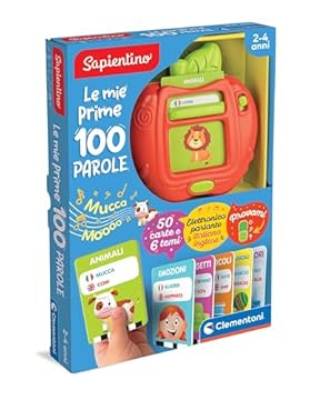 Clementoni Sapientino - Le Mie Prime 100 Parole, Gioco Educativo Elettronico Bambini 2-4 Anni, 50 Carte e 6 Temi, Flashcards in Italiano e Inglese per Imparare Nuovi Vocaboli, Lingua Italiana, 16818
