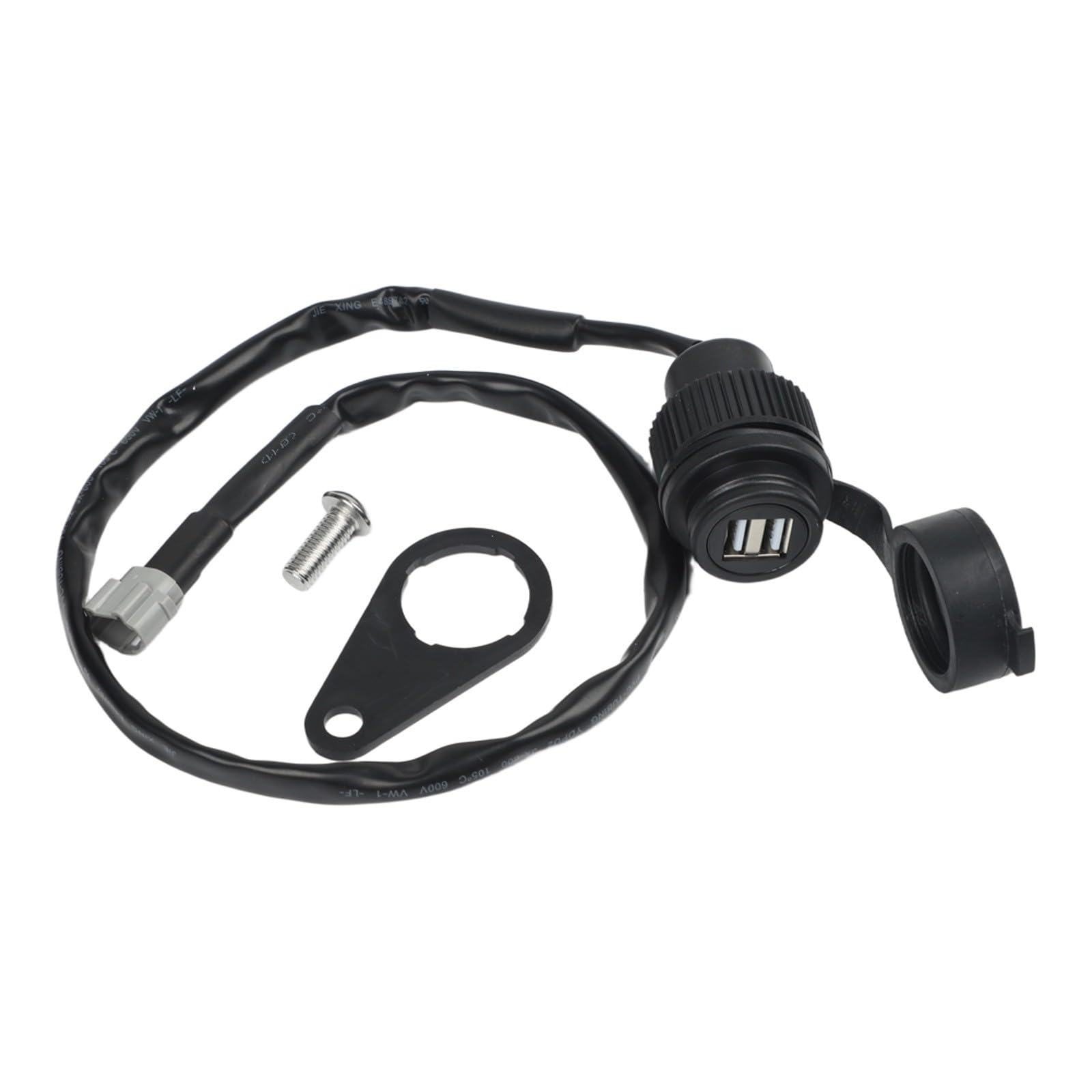 Lecreatekit Prise de charge USB pour MT-09 MT-07 XSR700 XSR900 FZ-09 Tracer 900 GT 12 V Noir