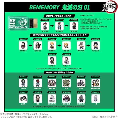 Bandai Demon Slayer Vital Bracelet BE Memory Card, Demon Slayer Memory Card, 1 cm x 10 cm x 15 cm - Image 4