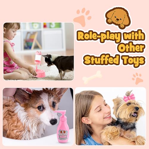 Hundespielzeug für Kinder, laufender bellender Schwanz wackelnder gehender elektrischer Plüschhund mit Leine Hundekäfig interaktives Haustier Hundeschenkspielzeug für Kinder Mädchen 3 4 5 6 Jahre