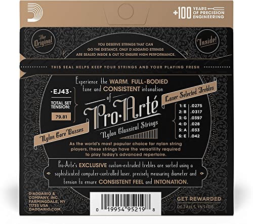 D’Addario Corde Guitare Classique | Cordes Pro-Arte EJ45-3D | Cordes en nylon pour guitare classique | Normale, 3 jeux… - Les Beatles, Paul McCartney, John Lennon, RIngo Starr, George Harrison D'Addario Corde Guitare Classique | Cordes Pro-Arte EJ45-3D | Cordes en nylon pour guitare classique | Normale, 3 jeux… – Image 7