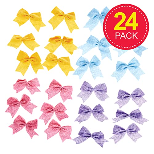 Baker Ross FX493 Pastel Burlap Bows - Pack of 24, Craft Bows for Arts and Crafts - Image 2