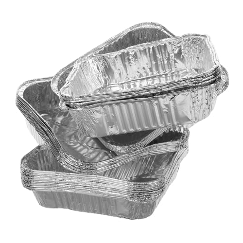 Luxshiny 30Pcs Disposable Aluminum Foil Baking Pans Square Bakeware for Roasting Baking Heating and Storage Lightweight Food Containers for Catering and Home Use