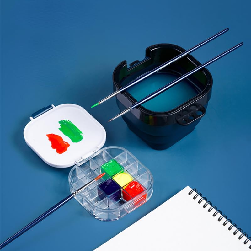 paleta akwarelowa paleta wiadro z farbami pudełko wielofunkcyjne pudełko z paletą uchwyt na pisak do mycia naczyń narzędzie artystyczne (kolor: zielony)