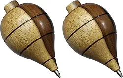 Kit com 2 Pião de Madeira Resistente com Fieira Profissional (Manchado)