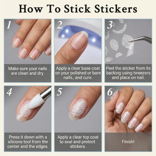 Image of MAYCREATE Exotic Style Nail Stickers, Nail Art Sticker, 3D Self Adhesive Nails Decals of Flowers Fruits Stars for DIY Nail Art Women, Wedding, Party, Concerts