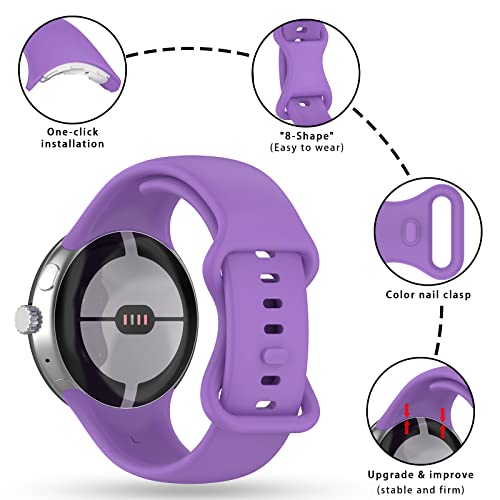 Image of Band Compatible with Google Pixel Watch Soft Silicone Sport Watch Bands Replacement Watch Strap Bracelet for Google Pixel Watch Smartwatch Accessories