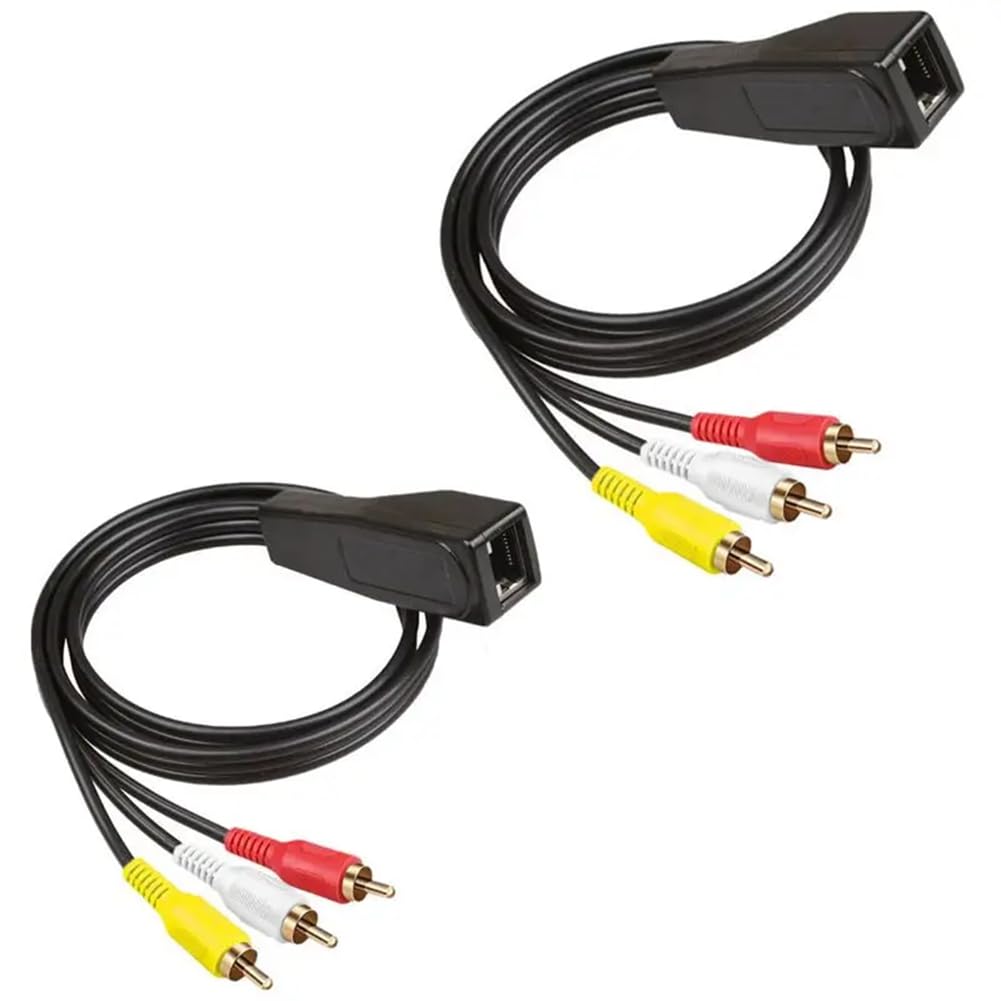 Cable RJ45 a 3RCA con extensor de señal de video analógico para 305 metros 7