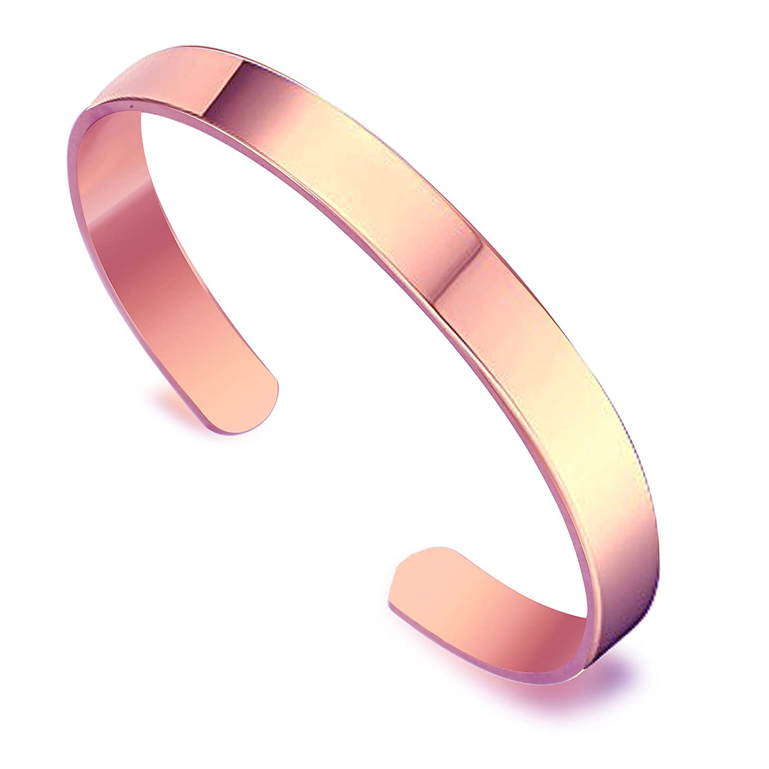 ZIVOM® Solid Rose Gold Stainless Steel Cuff Kada Bracelet For Men (B09Q655PD9) Amazon Price History, Amazon Price Tracker