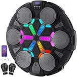 Machine de Boxe Musicale avec Bluetooth, Cible Murale Interactive pour Enfants et Adultes, Équipement d’Entraînement de Boxe Intelligente, Jeu de Boxe Ludique pour la Maison en Famille (Noir)