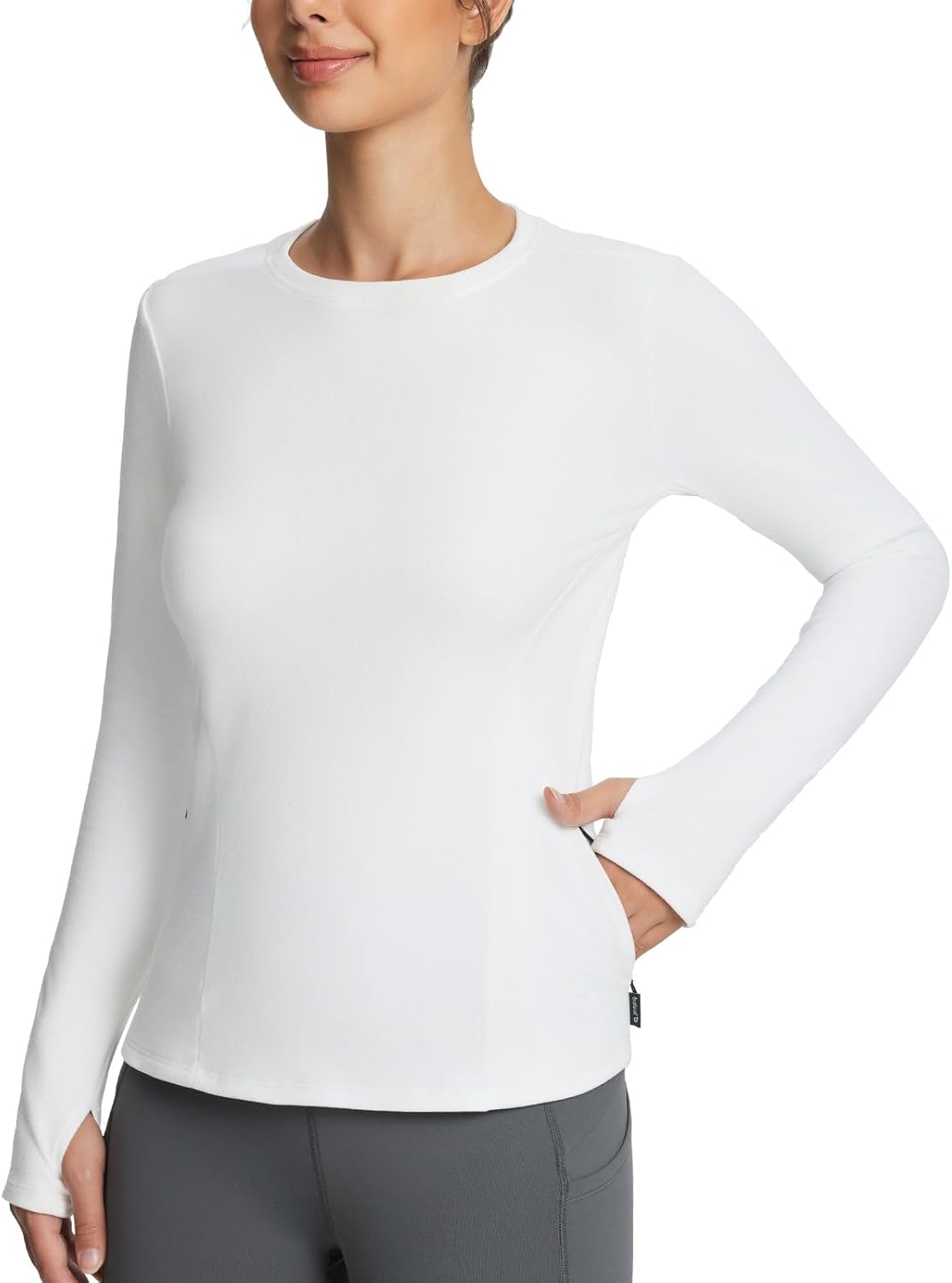 baleaf Womens Thermal Long Sleeve Shirts Fleece Lined Tops Winter Cold Weather Running Gear Base Layer