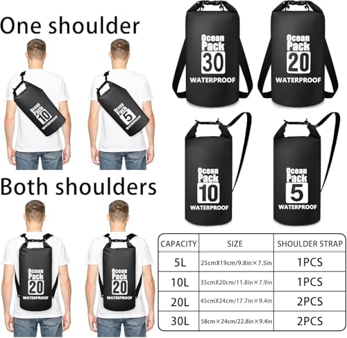 Image of Waterproof Ocean Dry Bag, Roll Top Floating Waterproof Sack for Beach, Swimming, Kayaking, Boating, Fishing, Camping, Hiking & Water Sports (30 Liter)