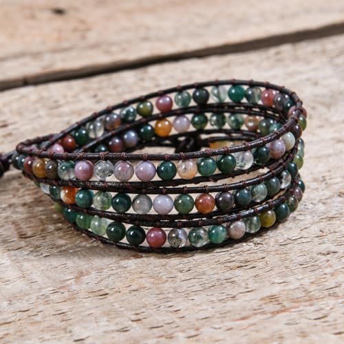 Ygline Natural Stone Wrap Bracelet For Women Boho Bracelets Healing Crystal Beaded Bracelet Adjustable 3/5 Wraps Bracelet Handmade Birthday Gifts For Women thumb #1