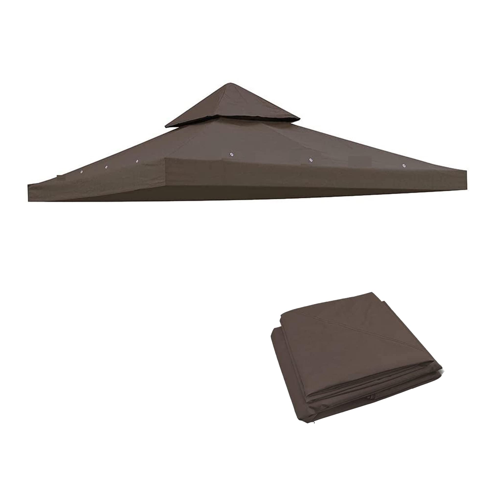 10'x 10' Replacement Canopy Top Cover for Dual Tier Gazebo (Chocolate)