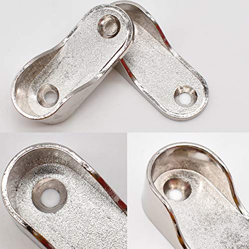 Zliger 10 Pezzi Supporto Tubo Armadio,Sostegno Asta Appendiabiti Reggitubo Laterale Lega Zinco Staffa per Mobili Guardaroba Vestiti Appesi (16MM) - Image 4