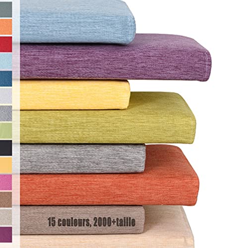 LZXSXZ Coussin pour Banc de Jardin Taille personnalisée, 3 cm/5 cm/8 cm dépaisseur Amovible Coussin pour Salle à Manger/terrasse/balançoire Coussin de Banc de Jardin 15 Couleurs-8CM