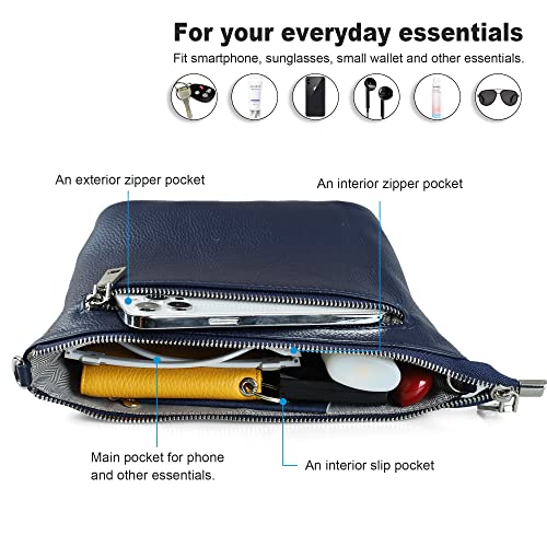 Image of befen Genuine Leather Wristlet Clutch Wallet Purses Small Crossbody Bags for Women with RFID Blocking Card Slots