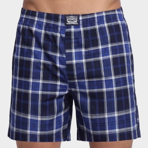 Image of Levi's 024 Boxer Shorts for Men | 100% Poplin Cotton | Checked Men's Boxers | Durable & Breathable | Smooth Hand-Feel | Inner Elastic Waistband | Functional Fly | Relaxed Leg Opening | Pack of 1