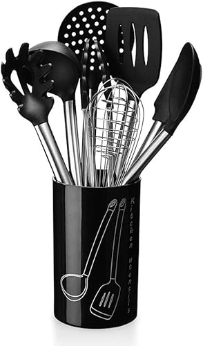 Miniatura 2 de Kit de utensilios de cocina de silicona de acero inoxidable de 9 piezas antiadherentes para cocina, juego de utensilios de cocina duraderos aptos