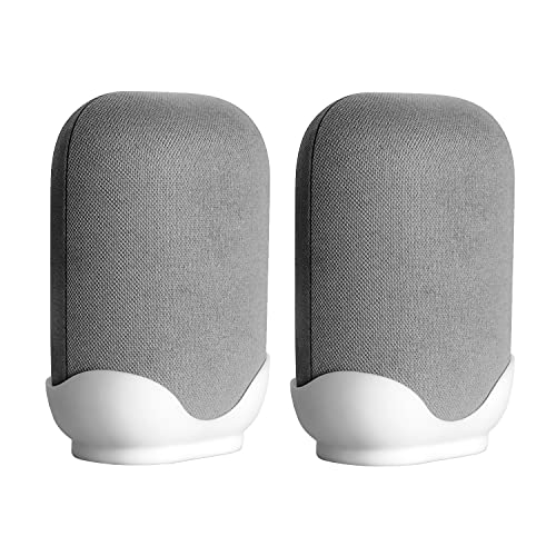 Soporte de escritorio para altavoz Google Nest con gestión de cables y base estable blanca