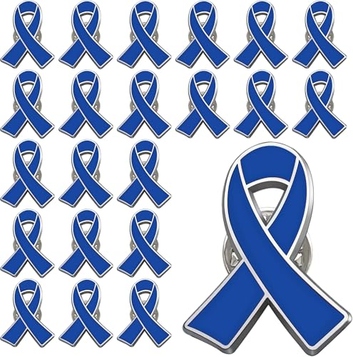 6/12/25/50/100/200 pieces metal Enamel blue ribbon colon cancer awareness pin Brooch lapel pins public charitable fundraising souvenir badge bulk