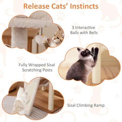 Árbol para gatos moderno alto de 68 pulgadas para interior miniatura 7