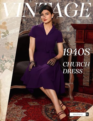 Image of Wedtrend Women's Vintage Tea Dress, Short Sleeve Cocktail Party Dress Work Church Casual Dress