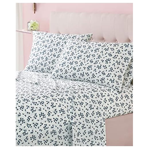 Kate Spade New York Butterfly Clusters 190 TC Percale Set of 4 Sheet Set, Queen Size, 100% Cotton (Navy)