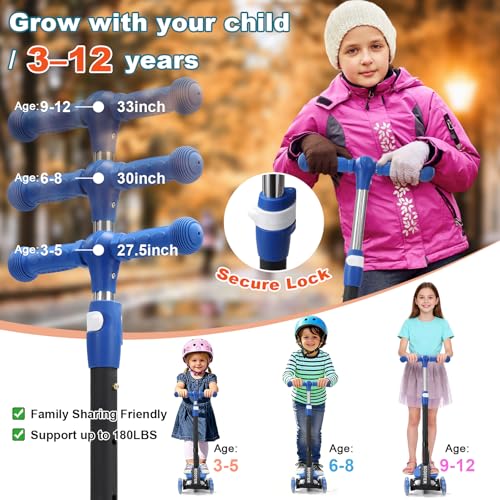 3 Wheel Kids Kick Scooter Ages 3-12